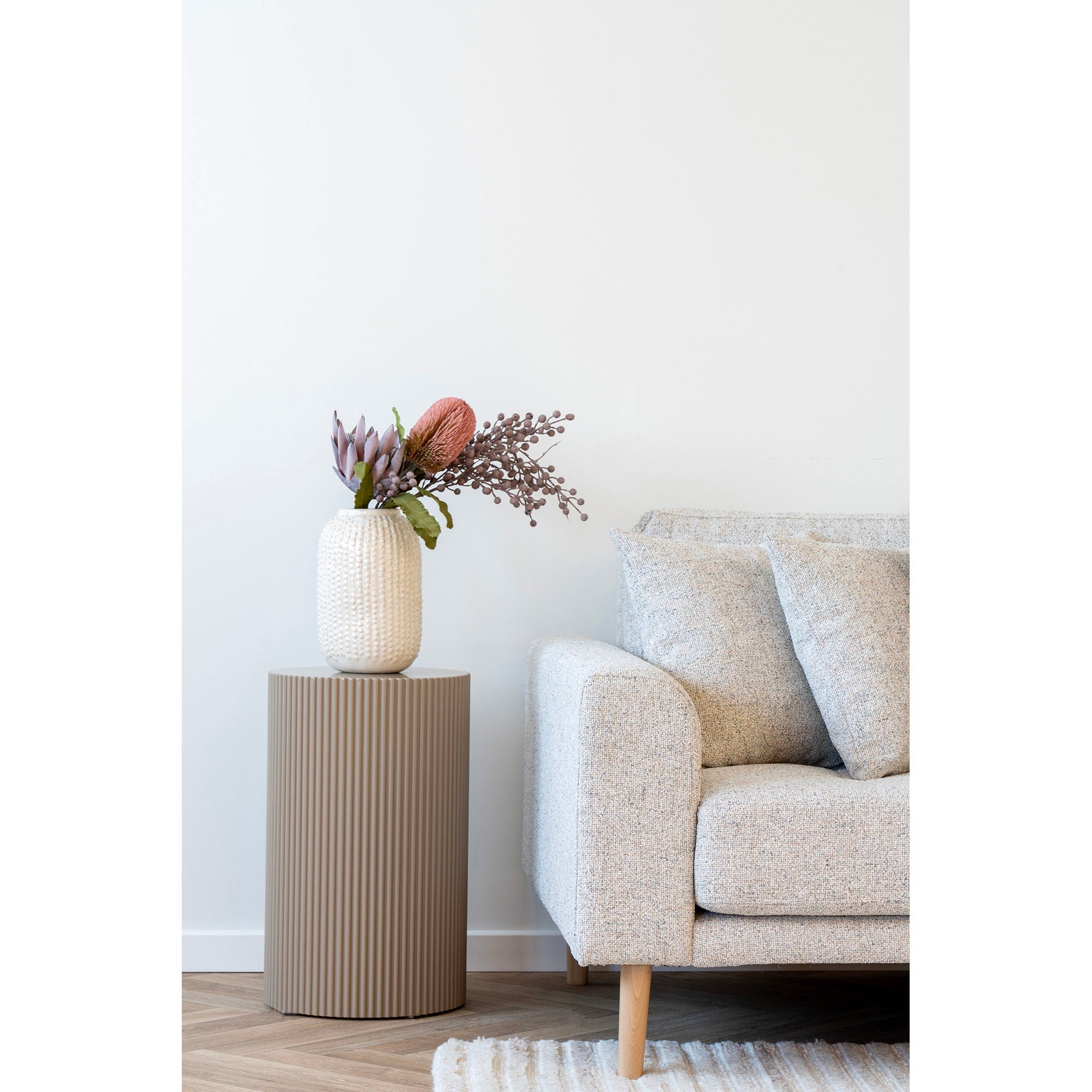 Farense – Beistelltisch, beige Ø30×50 cm